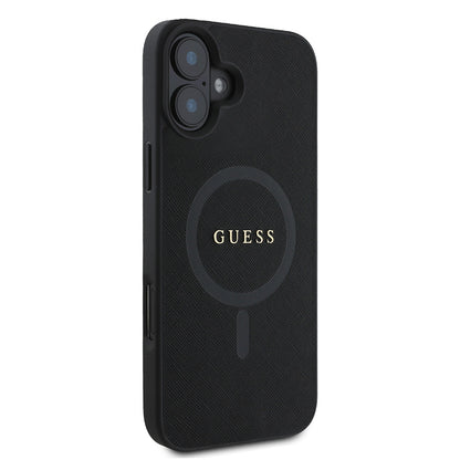 iPhone 16 Plus Kılıf Guess Orijinal Lisanslı M-safe Şarj Özellikli Yazı Logolu Saffiano Classic Kılıf