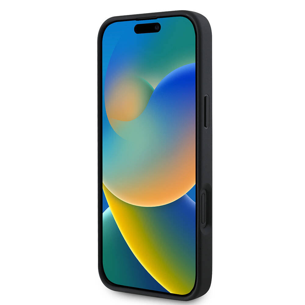 iPhone 16 Plus Kılıf Guess Orijinal Lisanslı M-safe Şarj Özellikli Yazı Logolu Saffiano Peony Kılıf