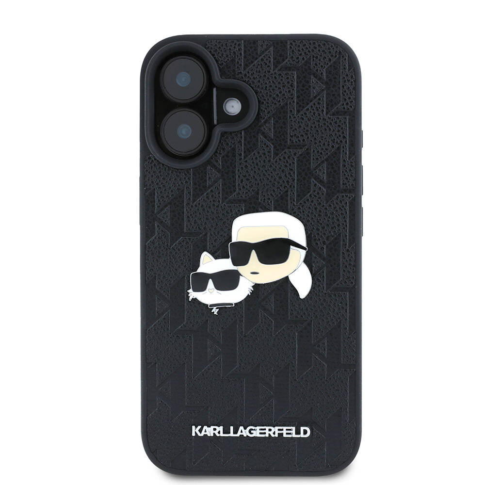 iPhone 16 Plus Kılıf Karl Lagerfeld orijinal Lisanslı K&C Heads Monogram Pin Kılıf