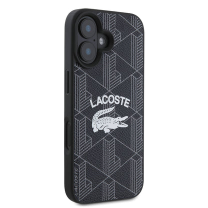 iPhone 16 Plus Kılıf Lacoste orijinal Lisanslı M-safe Şarj Özellikli Mono Vintage Logo Kılıf