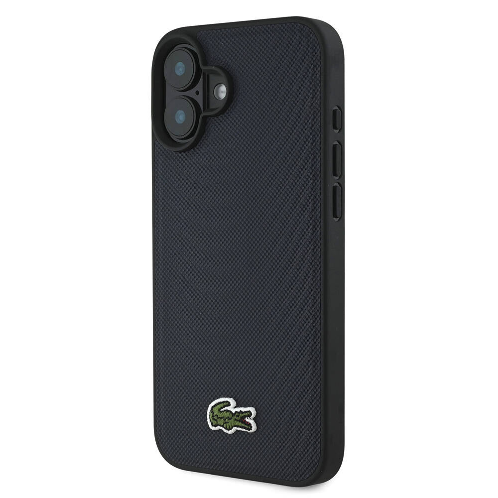 iPhone 16 Plus Kılıf Lacoste orijinal Lisanslı PU Pike Desenli Arka Yüzey İkonik Timsah Dokuma Logolu Kılıf