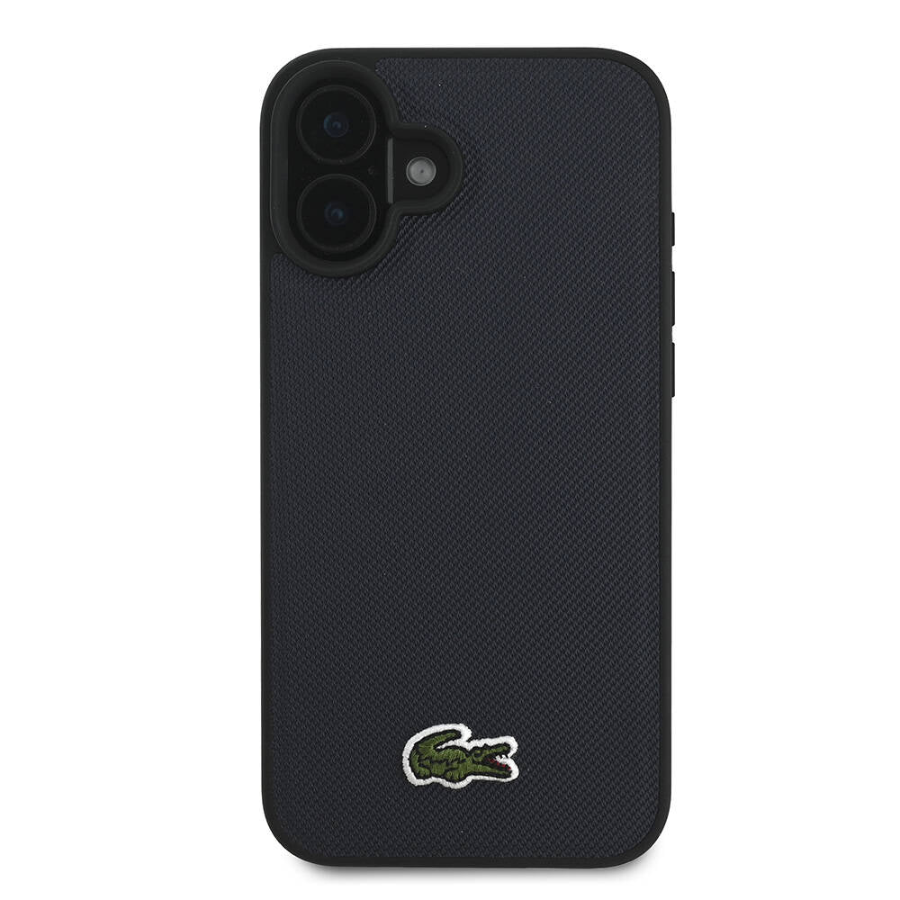 iPhone 16 Plus Kılıf Lacoste orijinal Lisanslı PU Pike Desenli Arka Yüzey İkonik Timsah Dokuma Logolu Kılıf