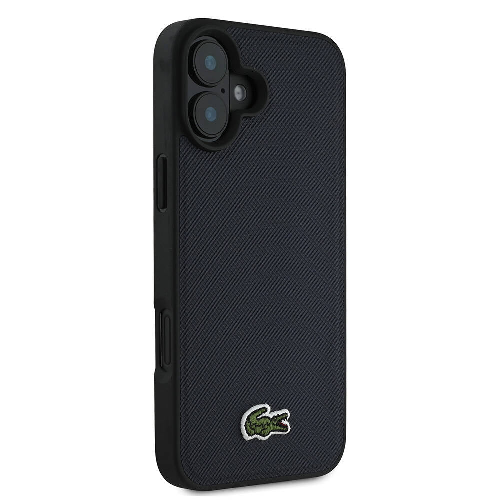 iPhone 16 Plus Kılıf Lacoste orijinal Lisanslı PU Pike Desenli Arka Yüzey İkonik Timsah Dokuma Logolu Kılıf