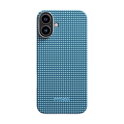 iPhone 16 Plus Kılıf M-safe Şarj Özellikli Aramid Fiber Pitaka Ultra-Slim Classic Serisi Ocean Blue Kılıf