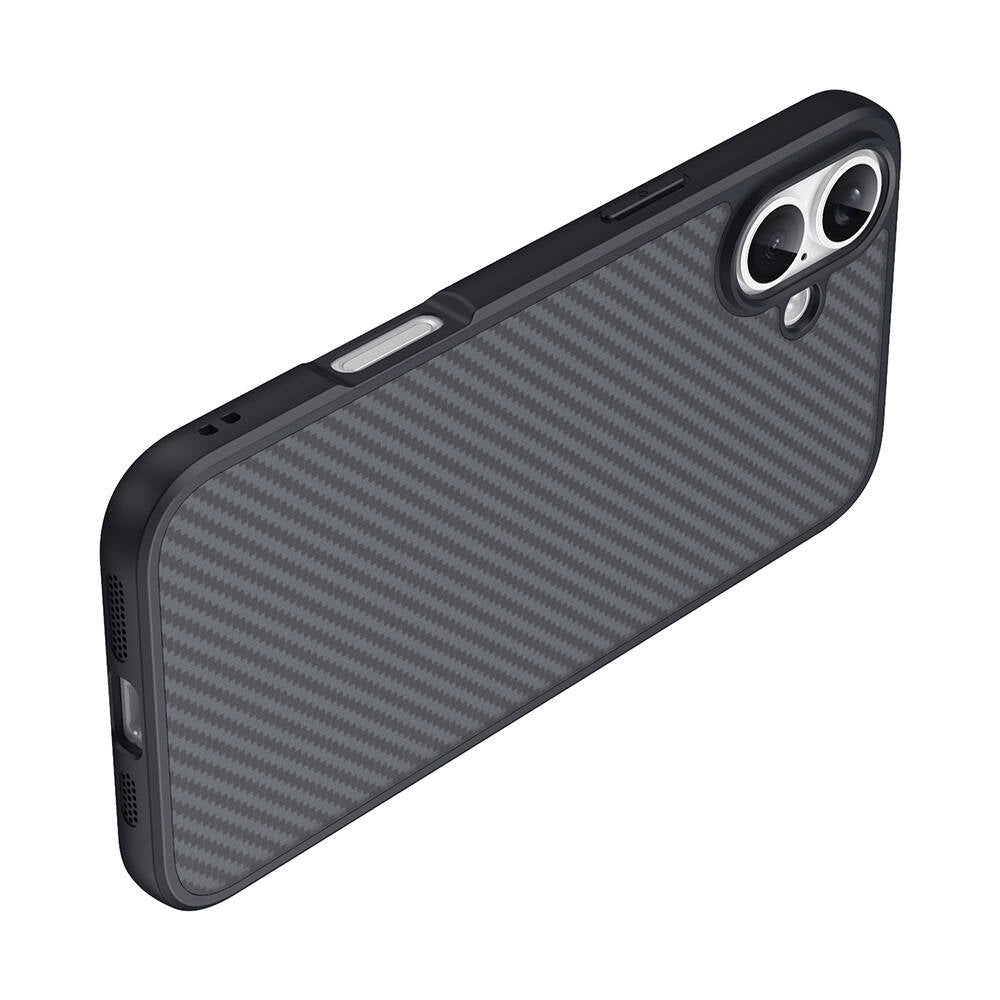 iPhone 16 Plus Kılıf M-safe Şarj Özellikli Karbon Fiber Tasarımlı Zore Elnino Kılıf