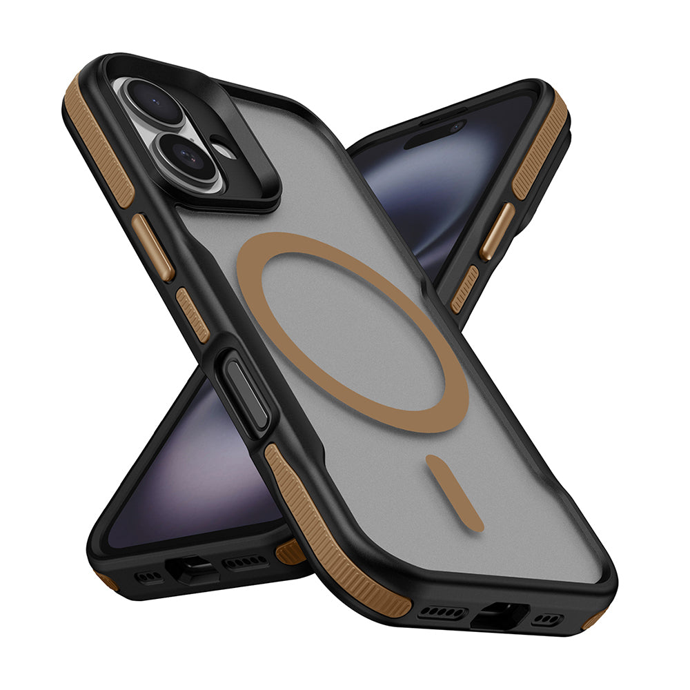 iPhone 16 Plus Kılıf M-safe Şarj Özellikli Renkli Kenar Airbag Şeritli Zore Lamer Kılıf