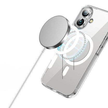 iPhone 16 Plus Kılıf M-safe Şarj Özellikli Transparan Sert PC Wlons Pita Kılıf