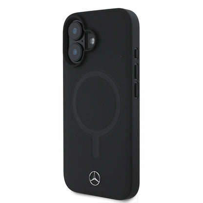 iPhone 16 Plus Kılıf Mercedes Benz M-safe Şarj Özellikli Yumuşak Deri orijinal Lisanslı Kılıf