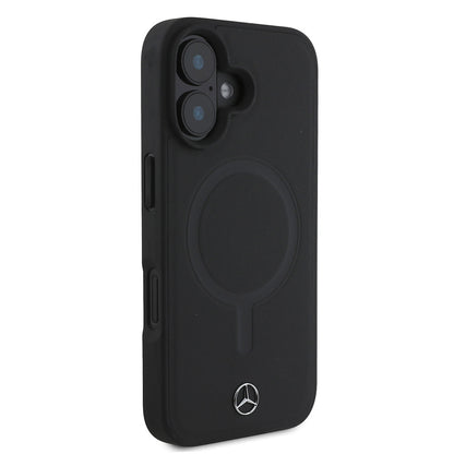 iPhone 16 Plus Kılıf Mercedes Benz M-safe Şarj Özellikli Yumuşak Deri orijinal Lisanslı Kılıf