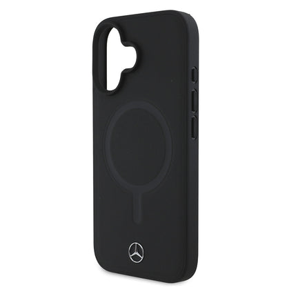 iPhone 16 Plus Kılıf Mercedes Benz M-safe Şarj Özellikli Yumuşak Deri orijinal Lisanslı Kılıf