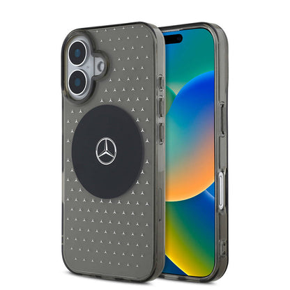 iPhone 16 Plus Kılıf Mercedes Benz orijinal Lisanslı M-safe Şarj Özellikli Yıldız Desenli Transparan Kılıf