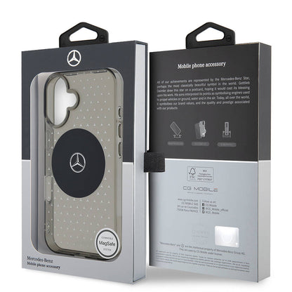 iPhone 16 Plus Kılıf Mercedes Benz OrijinalLisanslı M-safe Şarj Özellikli Yıldız Desenli Transparan Kılıf