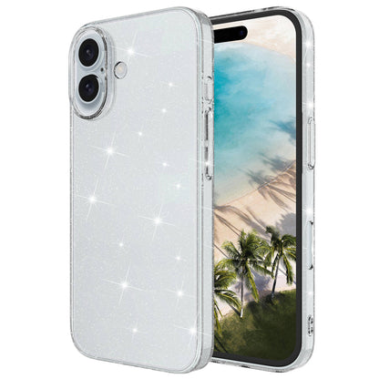 iPhone 16 Plus Kılıf Parlayan Simli Şeffaf Zore Redos Kılıf