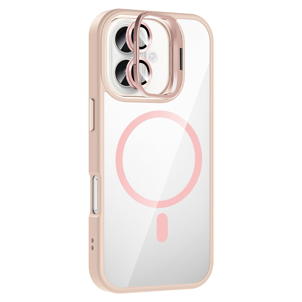 iPhone 16 Plus Kılıf Standlı ve Kamera Lens Hediyeli M-Safe Şarj Özellikli Zore Etro Kılıf