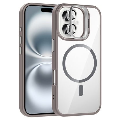 iPhone 16 Plus Kılıf Standlı ve Kamera Lens Hediyeli M-Safe Şarj Özellikli Zore Etro Kılıf