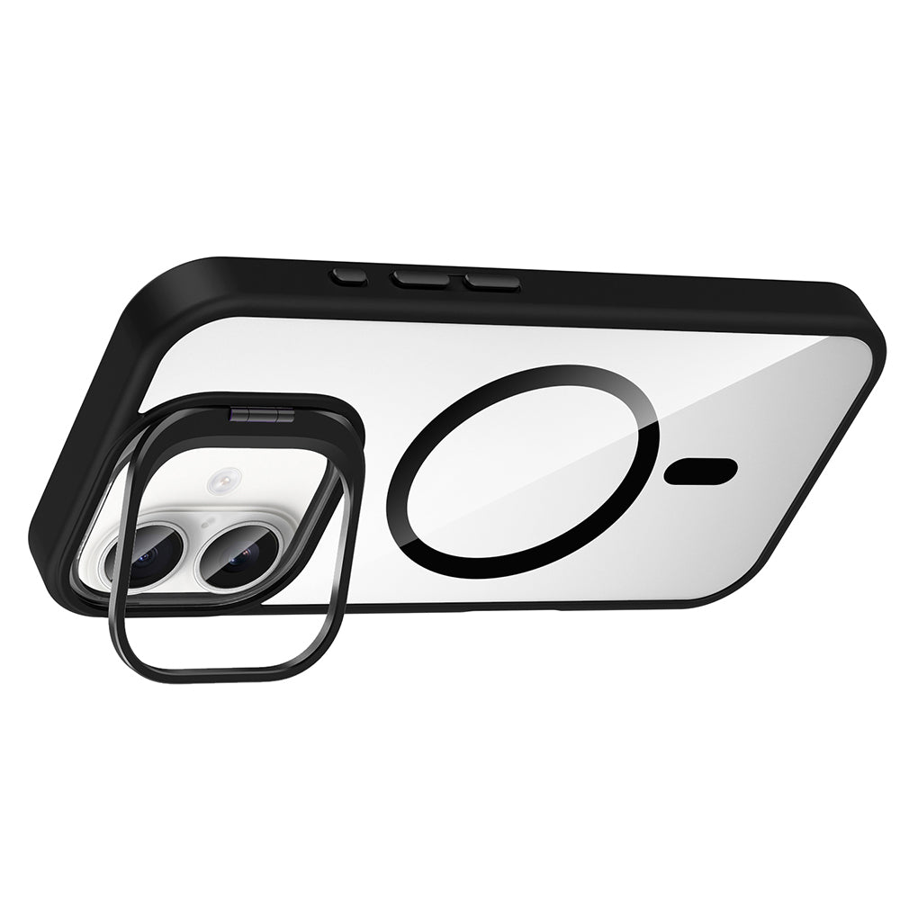 iPhone 16 Plus Kılıf Standlı ve Kamera Lens Hediyeli M-Safe Şarj Özellikli Zore Etro Kılıf