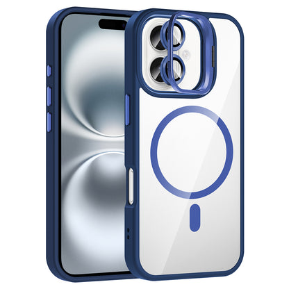iPhone 16 Plus Kılıf Standlı ve Kamera Lens Hediyeli M-Safe Şarj Özellikli Zore Etro Kılıf