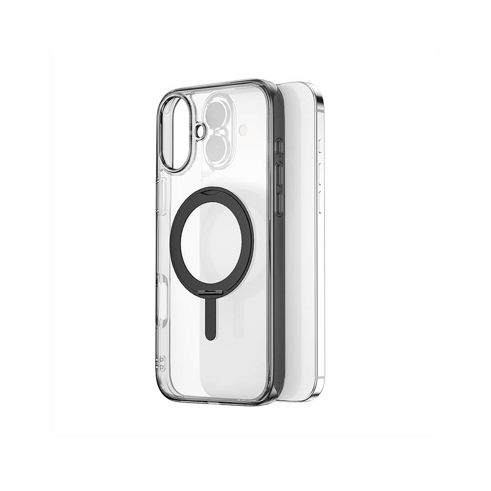 iPhone 16 Plus Kılıf Wiwu MCC-201 iShield Ultra Serisi M-safe Şarj Özellikli Standlı Crystal Sert PC Kılıf