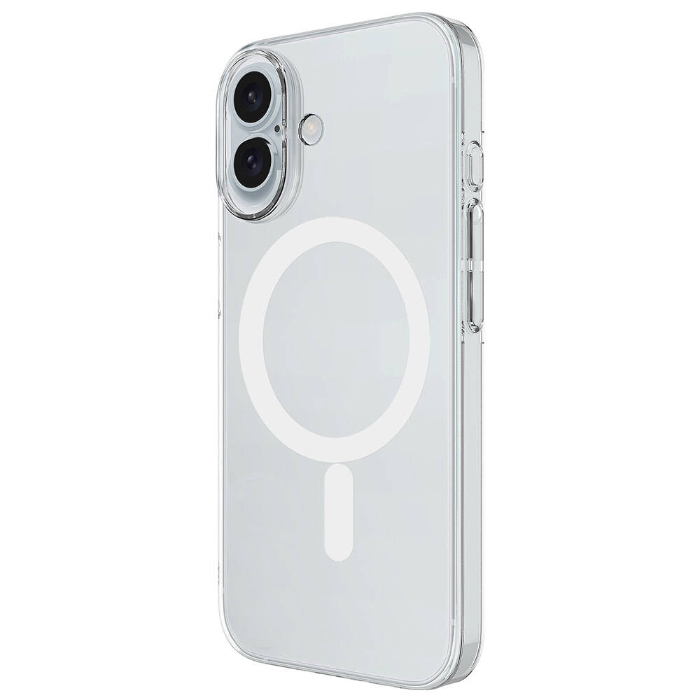 iPhone 16 Plus Kılıf Zore M-safe Şarj Özellikli Şeffaf Tek Kamera Çerçeveli Porto Kılıf