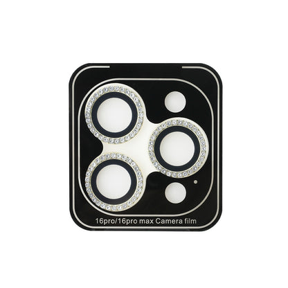 iPhone 16 Pro Guess Orijinal Lisanslı Rhinestone Ekran Koruyucu + Lens Koruyucu 2in1 Aksesuar Seti