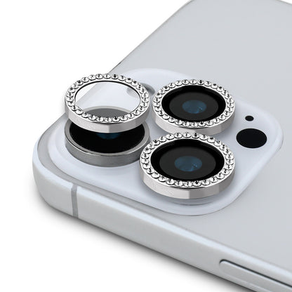 iPhone 16 Pro Guess Orijinal Lisanslı Rhinestone Ekran Koruyucu + Lens Koruyucu 2in1 Aksesuar Seti