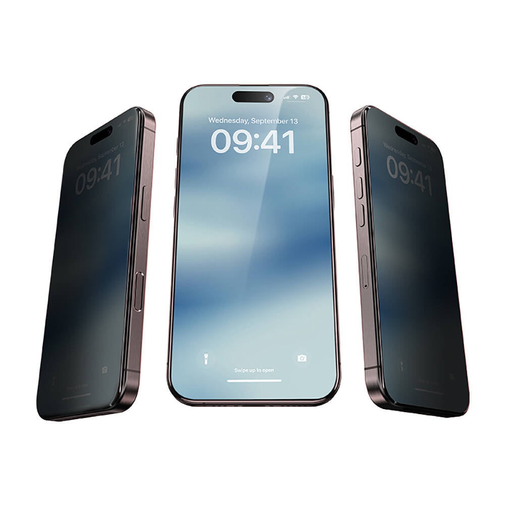 iPhone 16 Pro Hidrofobik Ve Oleofobik Özellikli Benks Privacy Air Shield 0.4mm Ekran Koruyucu 10'lu Paket