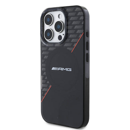 iPhone 16 Pro Kılıf AMG orijinal Lisanslı M-safe Şarj Özellikli Çift Katmanlı Kırmızı Çapraz Çizgili Kılıf