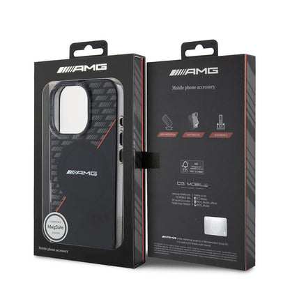 iPhone 16 Pro Kılıf AMG orijinal Lisanslı M-safe Şarj Özellikli Çift Katmanlı Kırmızı Çapraz Çizgili Kılıf