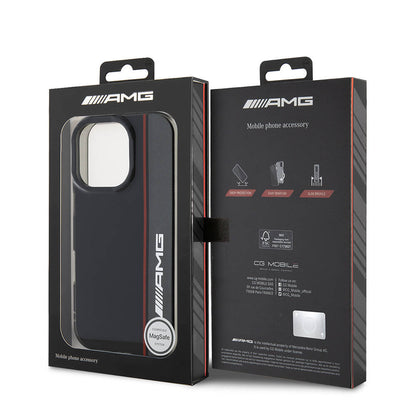 iPhone 16 Pro Kılıf AMG orijinal Lisanslı M-safe Şarj Özellikli IML Baskı Logolu Çift Katmanlı Bow Lines Kılıf