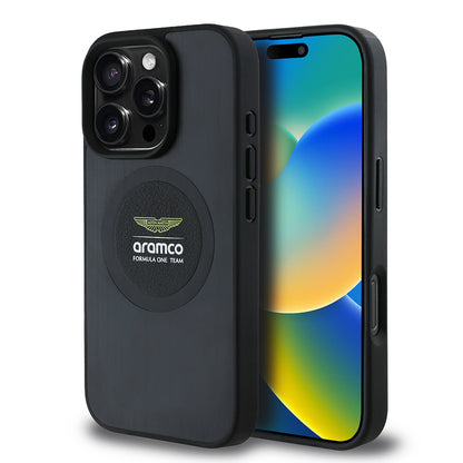 iPhone 16 Pro Kılıf Aston Martin Orijinal Lisanslı M-safe Şarj Özellikli Aluminyum Arka Yüzeyli Formula One Team Baskılı Kılıf