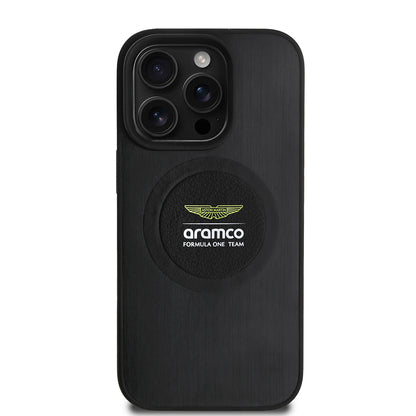 iPhone 16 Pro Kılıf Aston Martin Orijinal Lisanslı M-safe Şarj Özellikli Aluminyum Arka Yüzeyli Formula One Team Baskılı Kılıf