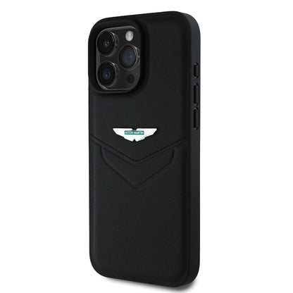 iPhone 16 Pro Kılıf Aston Martin Orijinal Lisanslı Victory Dizayn PU Deri Metal Logolu Kılıf