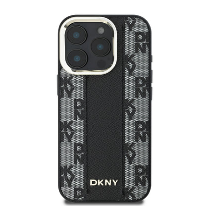 iPhone 16 Pro Kılıf DKNY Orjinal Lisanslı M-safe Şarj Özellikli 3D Yazılı Checkered Pattern Kılıf