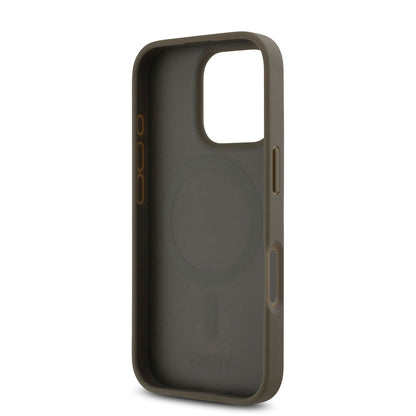 iPhone 16 Pro Kılıf DKNY Orjinal Lisanslı M-safe Şarj Özellikli 3D Yazılı Repeat Pattern Kılıf