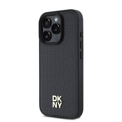 iPhone 16 Pro Kılıf DKNY Orjinal Lisanslı M-safe Şarj Özellikli 3D Yazılı Repeat Pattern Kılıf