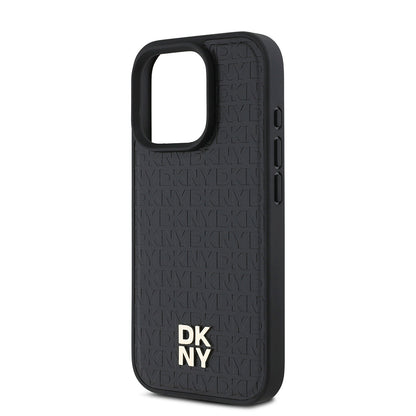 iPhone 16 Pro Kılıf DKNY Orjinal Lisanslı M-safe Şarj Özellikli 3D Yazılı Repeat Pattern Kılıf