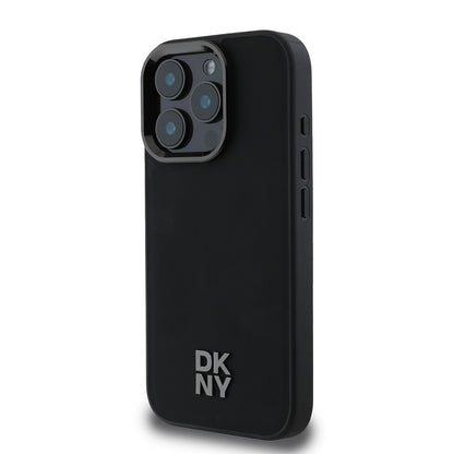 iPhone 16 Pro Kılıf DKNY Orjinal Lisanslı M-safe Şarj Özellikli Metal Logolu PU Deri Plain Kılıf
