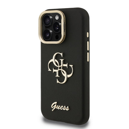 iPhone 16 Pro Kılıf Guess Orijinal Lisanslı Grained Yazı Logolu Kamera Standlı Kılıf
