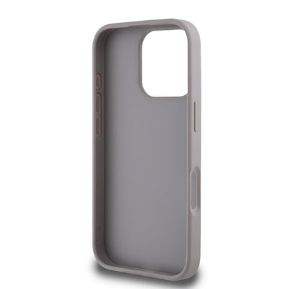 iPhone 16 Pro Kılıf Guess Orijinal Lisanslı Gül Baskılı Büyük Metal Logo Dizaynlı Kılıf