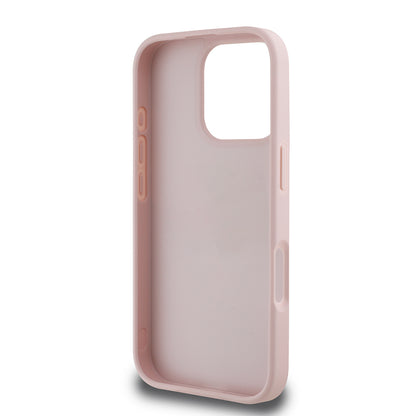 iPhone 16 Pro Kılıf Guess Orijinal Lisanslı Gül Baskılı Büyük Metal Logo Dizaynlı Kılıf