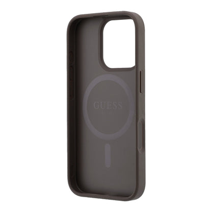 iPhone 16 Pro Kılıf Guess Orijinal Lisanslı M-safe Kabartmalı 4G Desenli Yazı Logolu Kılıf