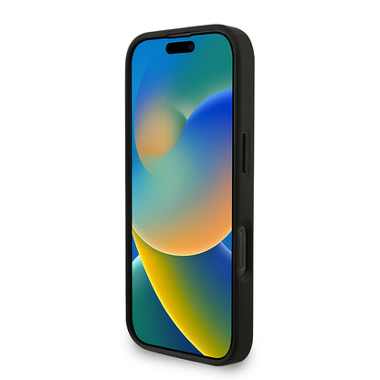 iPhone 16 Pro Kılıf Guess Orijinal Lisanslı M-safe Şarj Özellikli PU Deri Bilek Askı İpli Yazı Logolu Kılıf