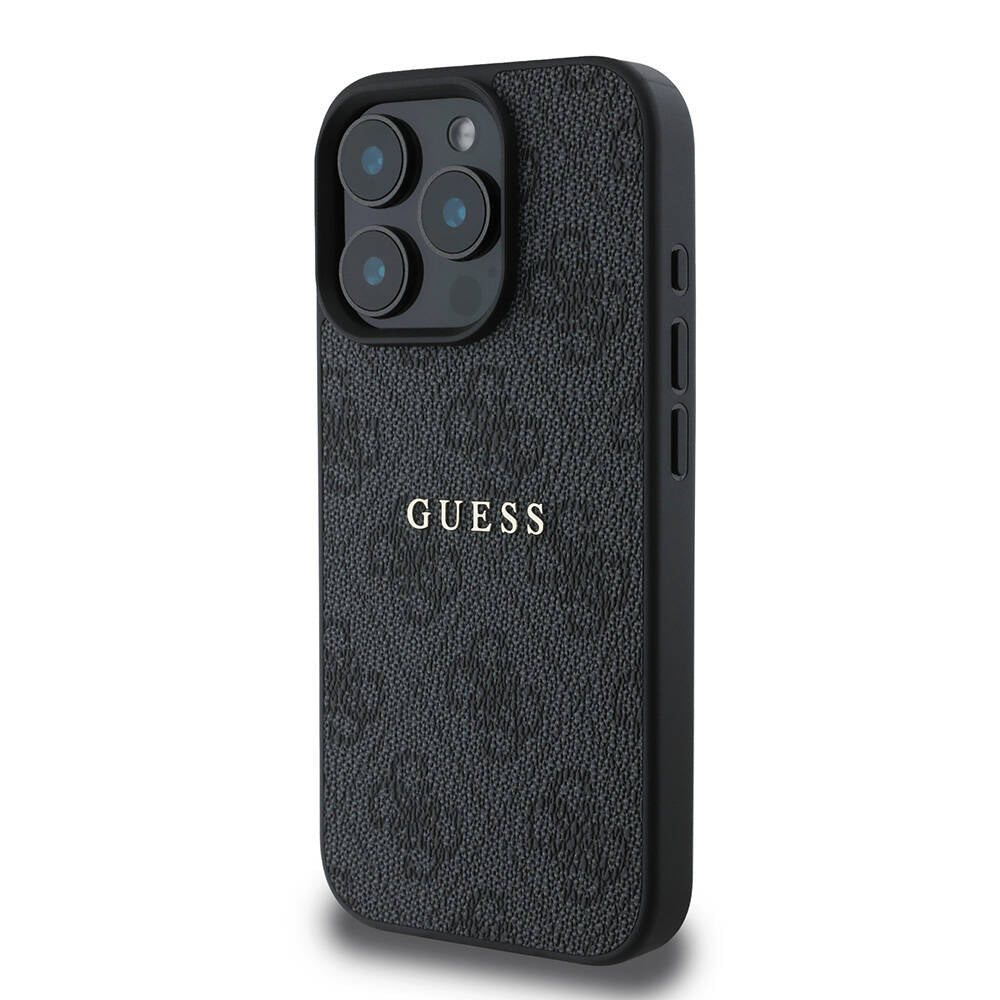 iPhone 16 Pro Kılıf Guess Orijinal Lisanslı M-safe Şarj Özellikli 4G Desenli Yazı Logolu Kılıf