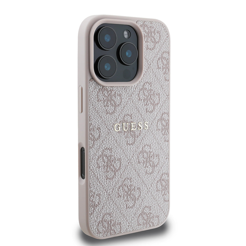 iPhone 16 Pro Kılıf Guess Orijinal Lisanslı M-safe Şarj Özellikli 4G Desenli Yazı Logolu Kılıf