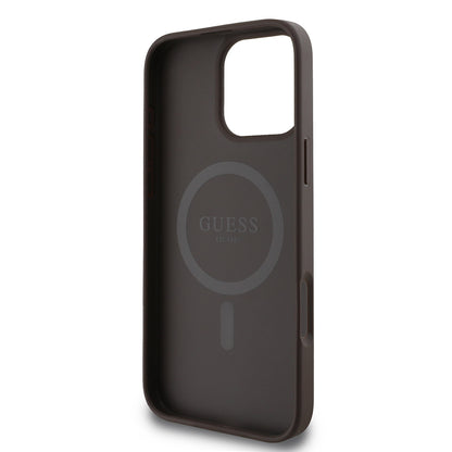 iPhone 16 Pro Kılıf Guess Orijinal Lisanslı M-safe Şarj Özellikli 4G Şerit Tasarımlı Printed Kılıf