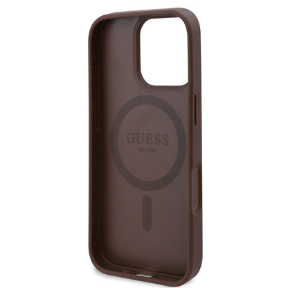 iPhone 16 Pro Kılıf Guess Orijinal Lisanslı M-safe Şarj Özellikli Gül Baskılı 4G Desenli Yazı Logolu Kılıf