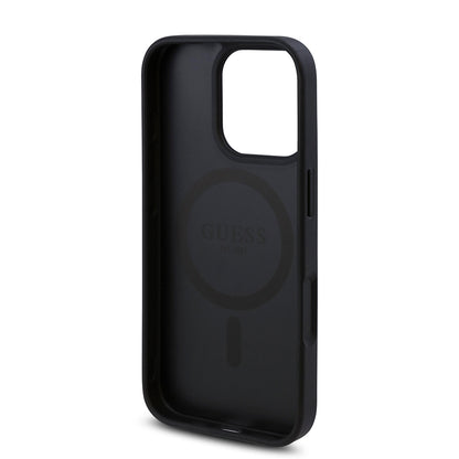 iPhone 16 Pro Kılıf Guess Orijinal Lisanslı M-safe Şarj Özellikli Gül Baskılı 4G Desenli Yazı Logolu Kılıf