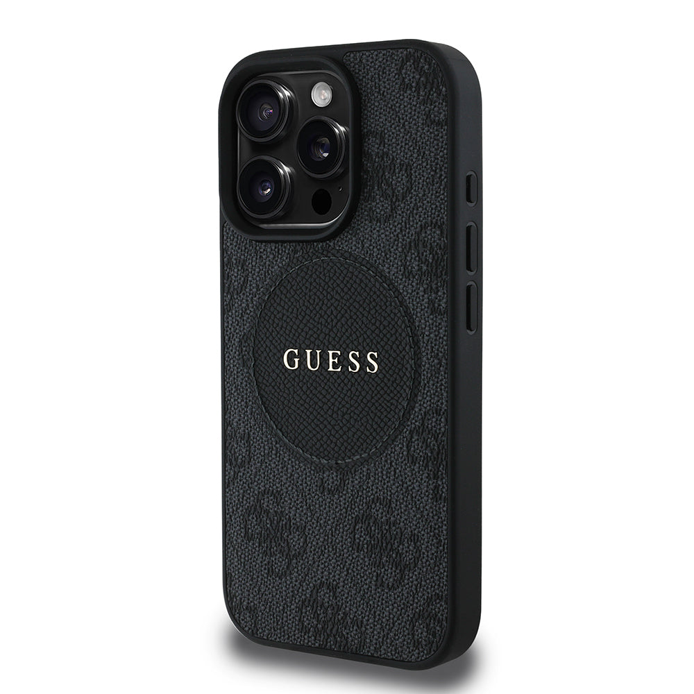 iPhone 16 Pro Kılıf Guess Orijinal Lisanslı M-safe Şarj Özellikli Yazı Logolu Circle Classic Kılıf
