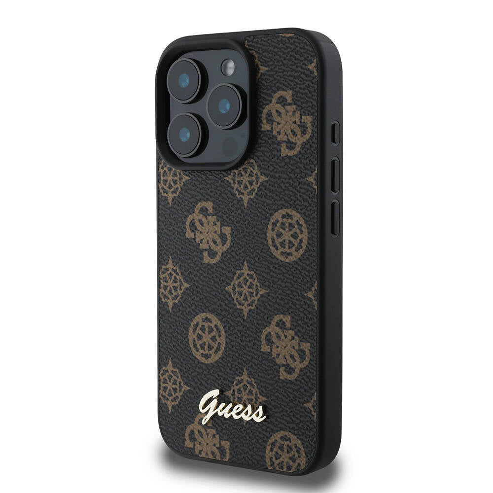 iPhone 16 Pro Kılıf Guess Orijinal Lisanslı M-safe Şarj Özellikli Yazı Logolu Peony Kılıf