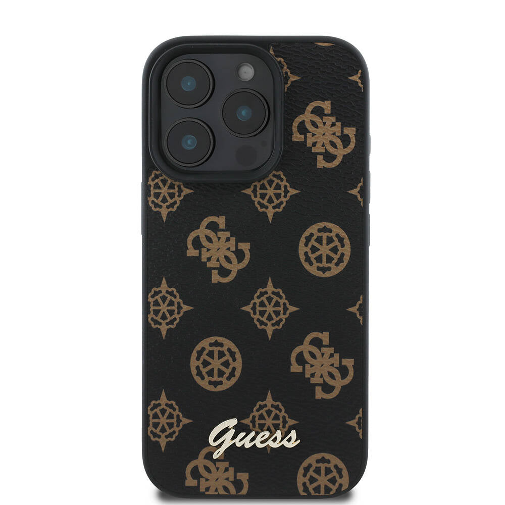 iPhone 16 Pro Kılıf Guess Orijinal Lisanslı M-safe Şarj Özellikli Yazı Logolu Peony Kılıf